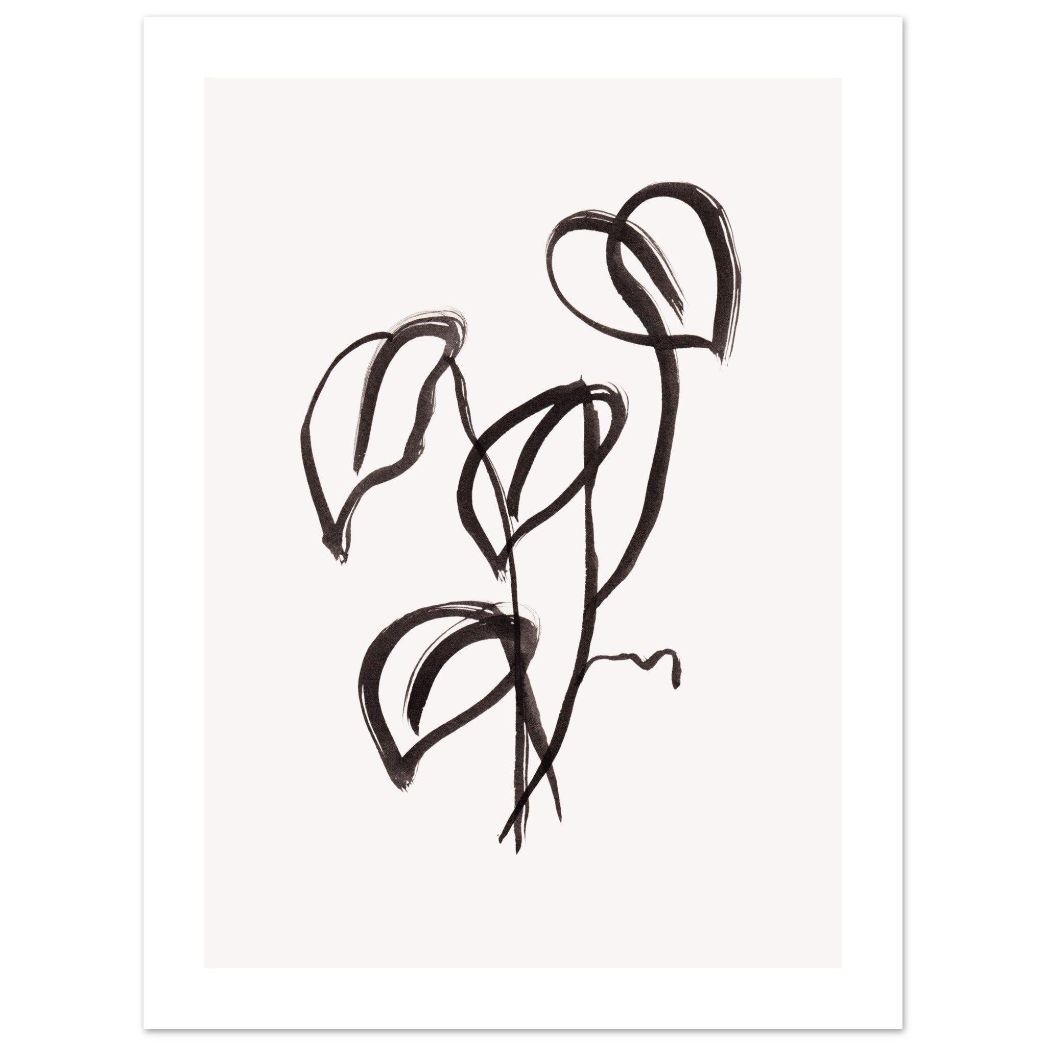 Drift Form II art print minimalistische poster in japandi stijl, aquarel art, botanische kunst
