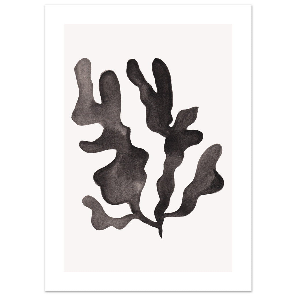 Drift Studies I with border art print minimalistische poster in japandi stijl, aquarel art