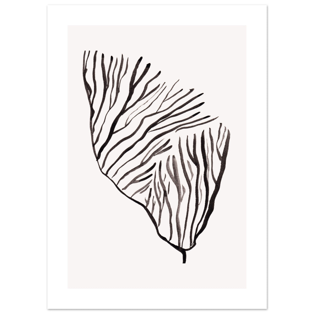 Drift Studies II with border art print minimalistische poster in japandi stijl, aquarel art