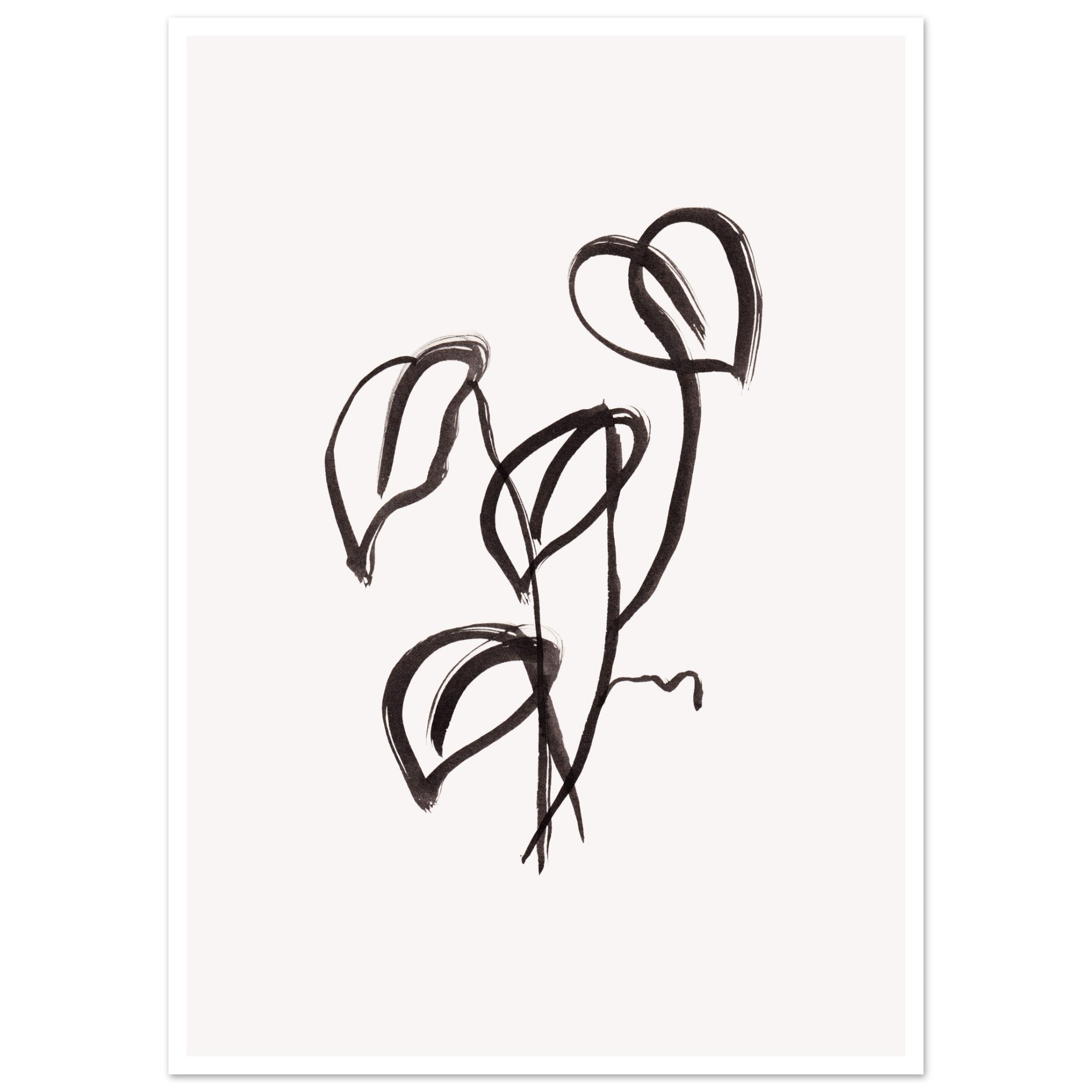 Drift Form II art print minimalistische poster in japandi stijl, aquarel art, botanische kunst