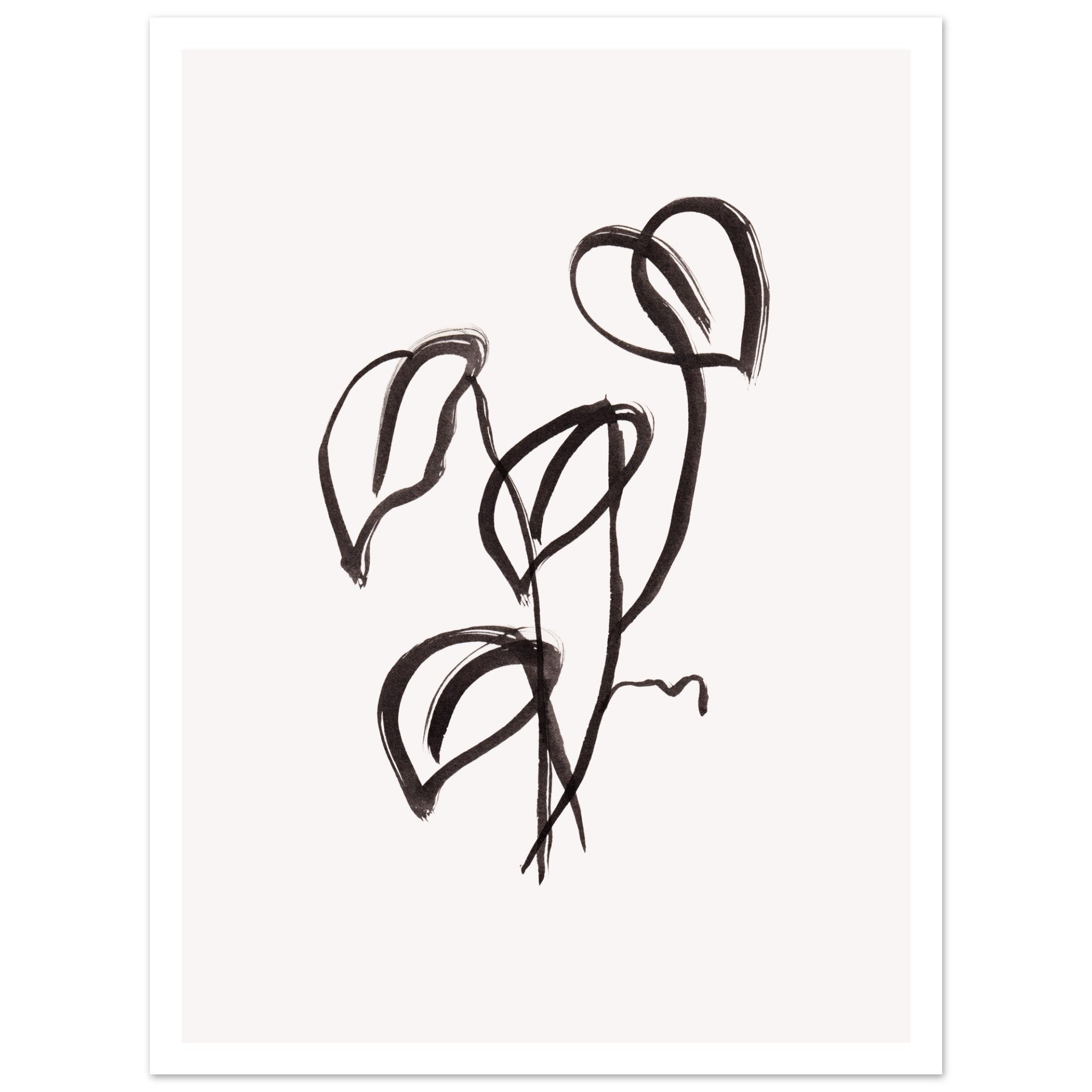 Drift Form II art print minimalistische poster in japandi stijl, aquarel art, botanische kunst