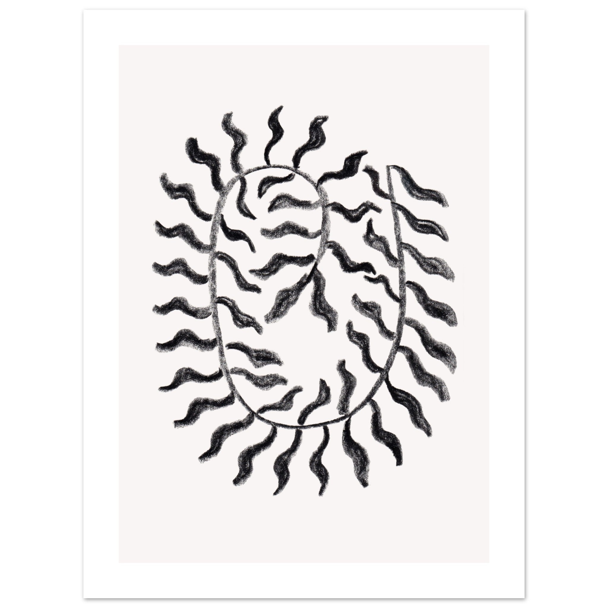 Drift Form I art print minimalistische poster in japandi stijl, aquarel art, botanische kunst