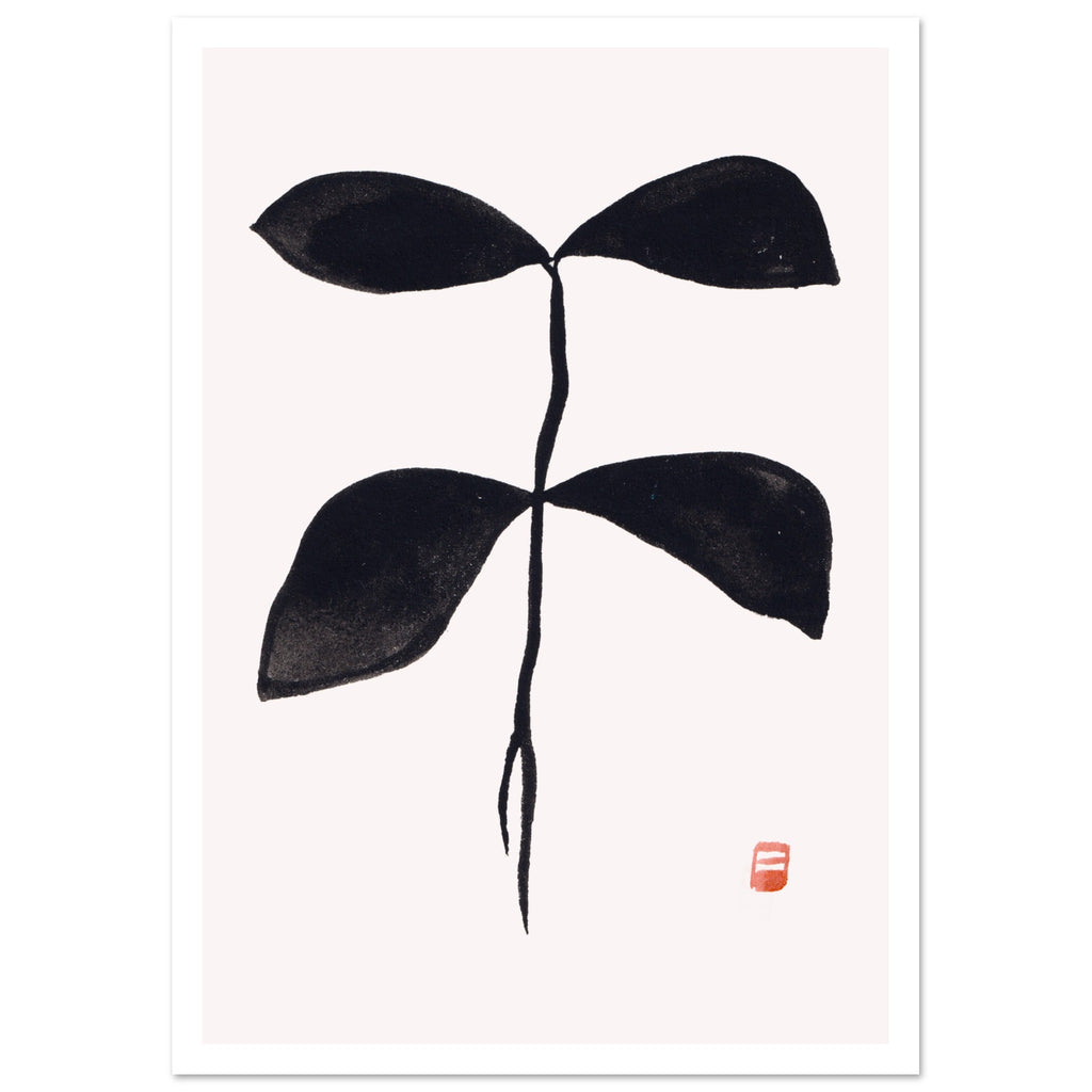 Nurture art print minimalistische poster in japandi stijl, aquarel art