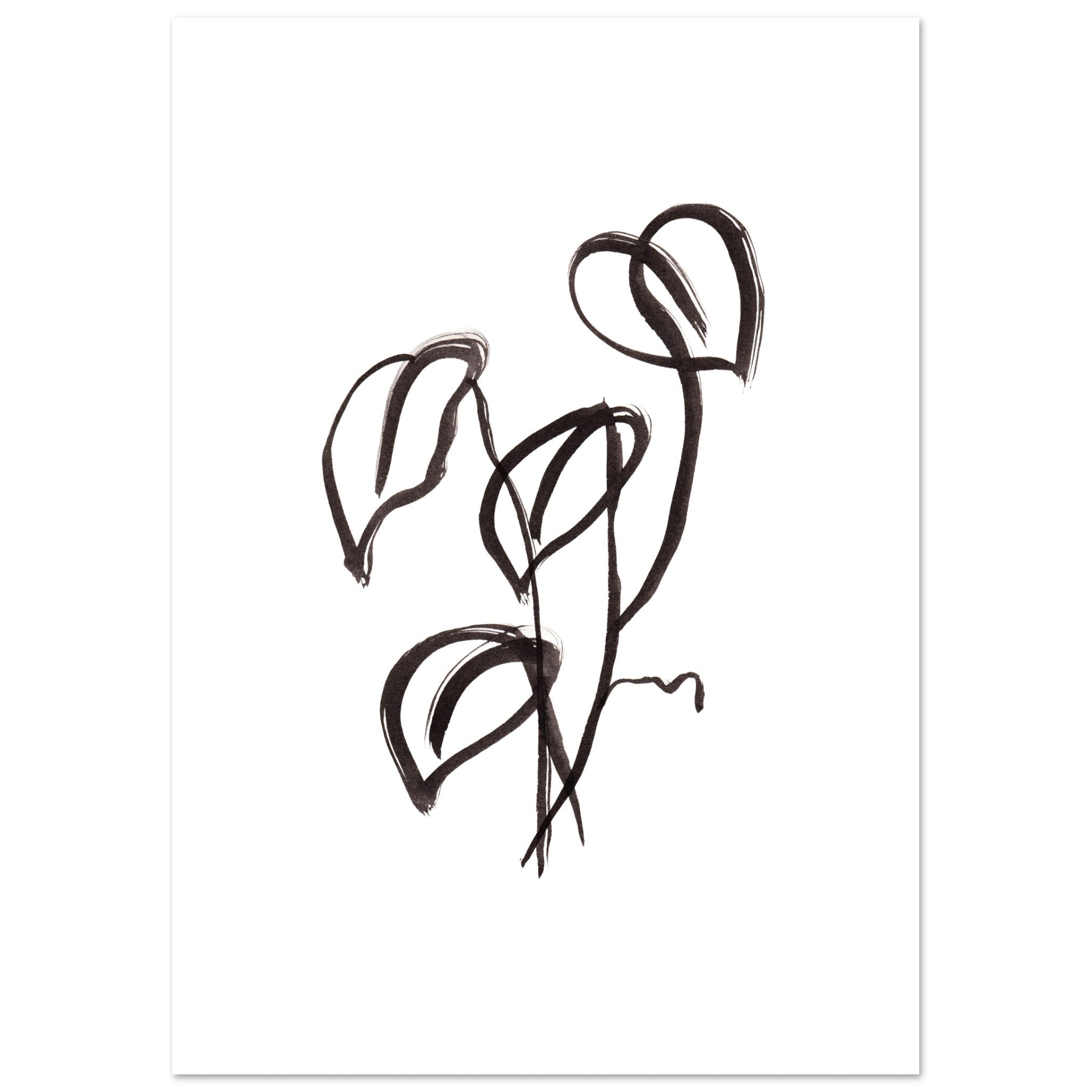 Drift Form II art print minimalistische poster in japandi stijl, aquarel art, botanische kunst