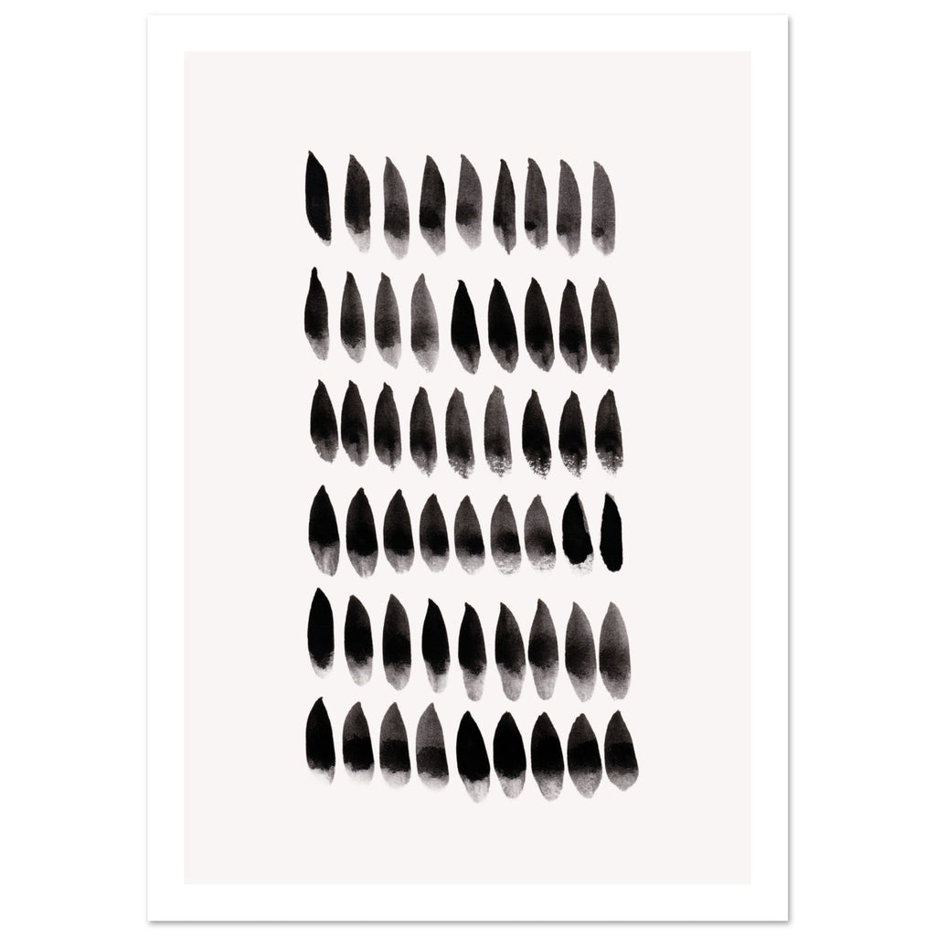 Rhythm with border art print minimalistische poster in japandi stijl, aquarel art
