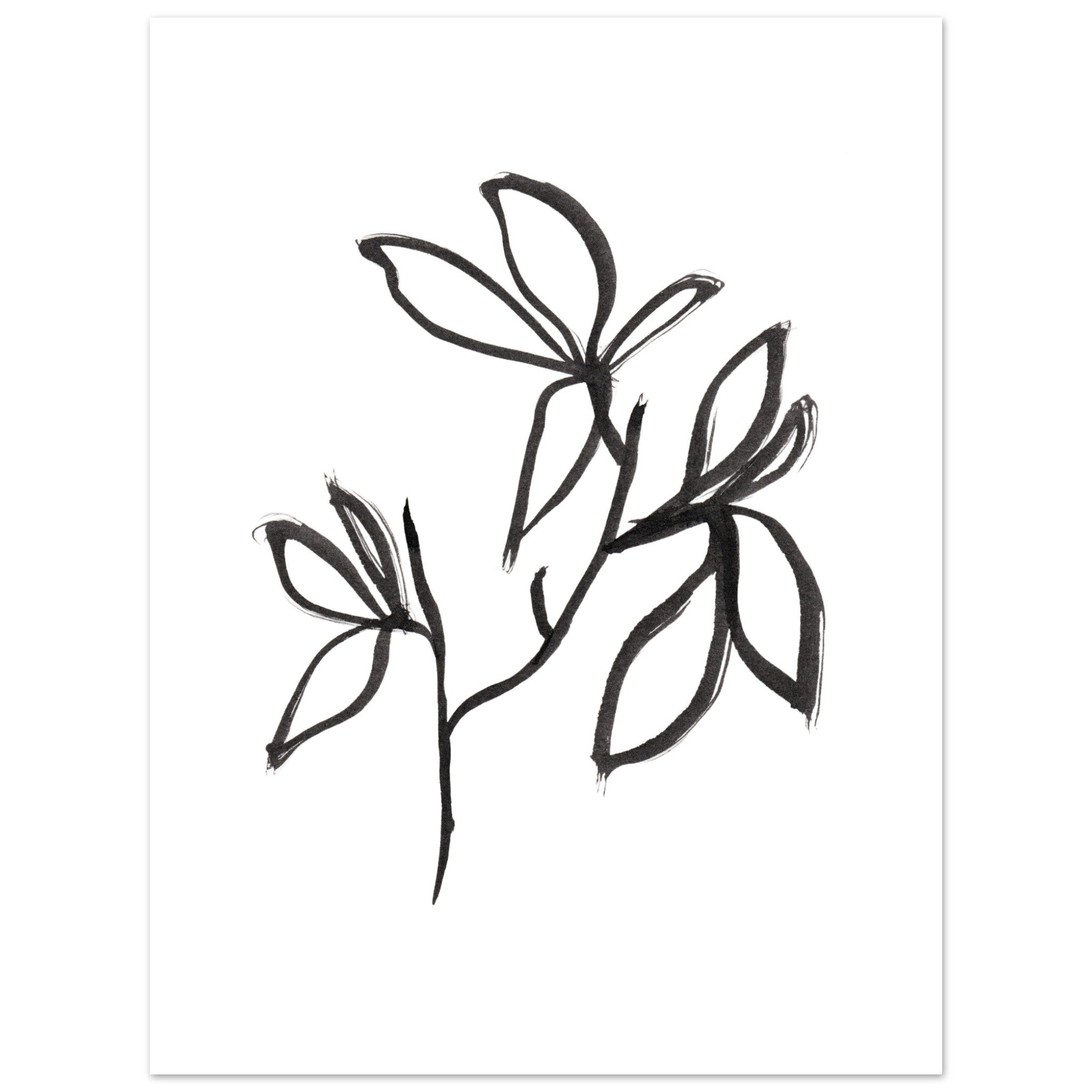 Drift Form III art print minimalistische poster in japandi stijl, aquarel art, botanische kunst