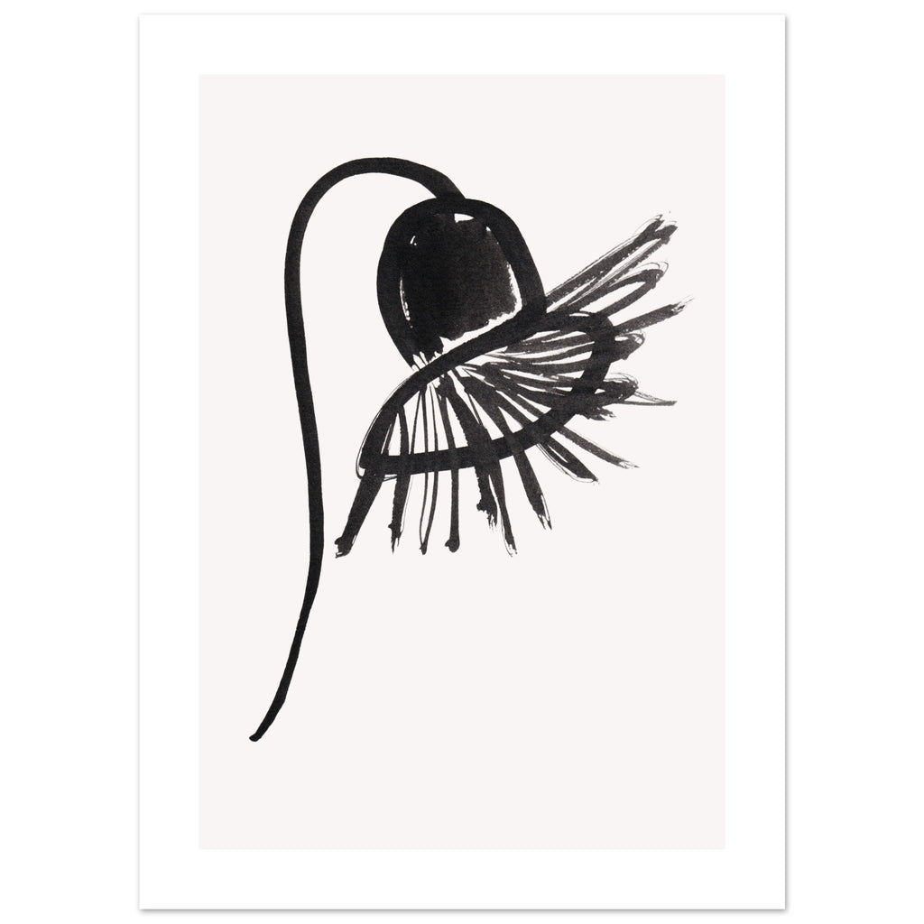 Drift Forms VI with border art print minimalistische poster in japandi stijl, aquarel art, botanische kunst