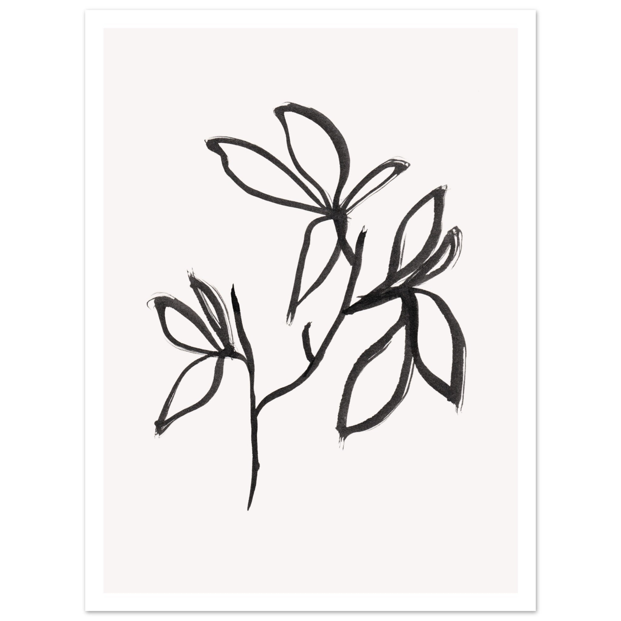 Drift Form III art print minimalistische poster in japandi stijl, aquarel art, botanische kunst