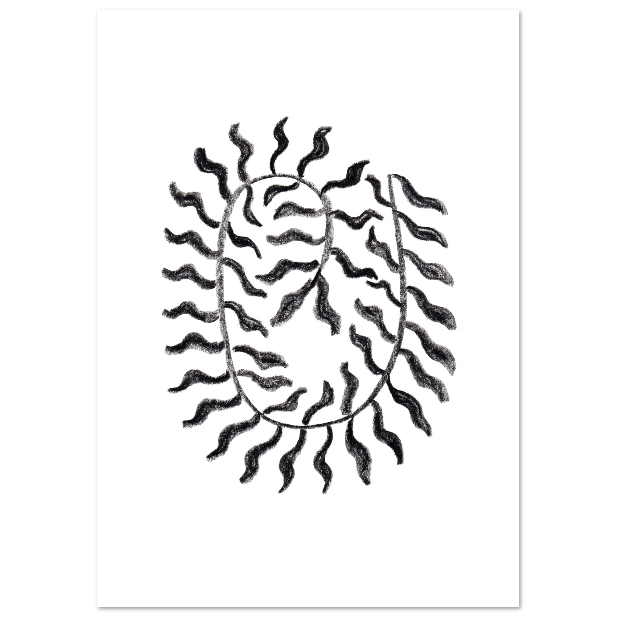 Drift Form I art print minimalistische poster in japandi stijl, aquarel art, botanische kunst