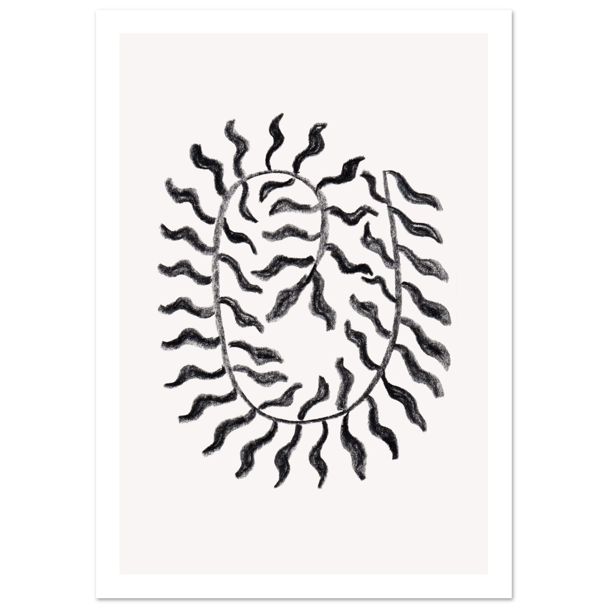Drift Form I art print minimalistische poster in japandi stijl, aquarel art, botanische kunst