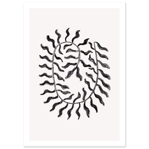 Drift Form I art print minimalistische poster in japandi stijl, aquarel art, botanische kunst