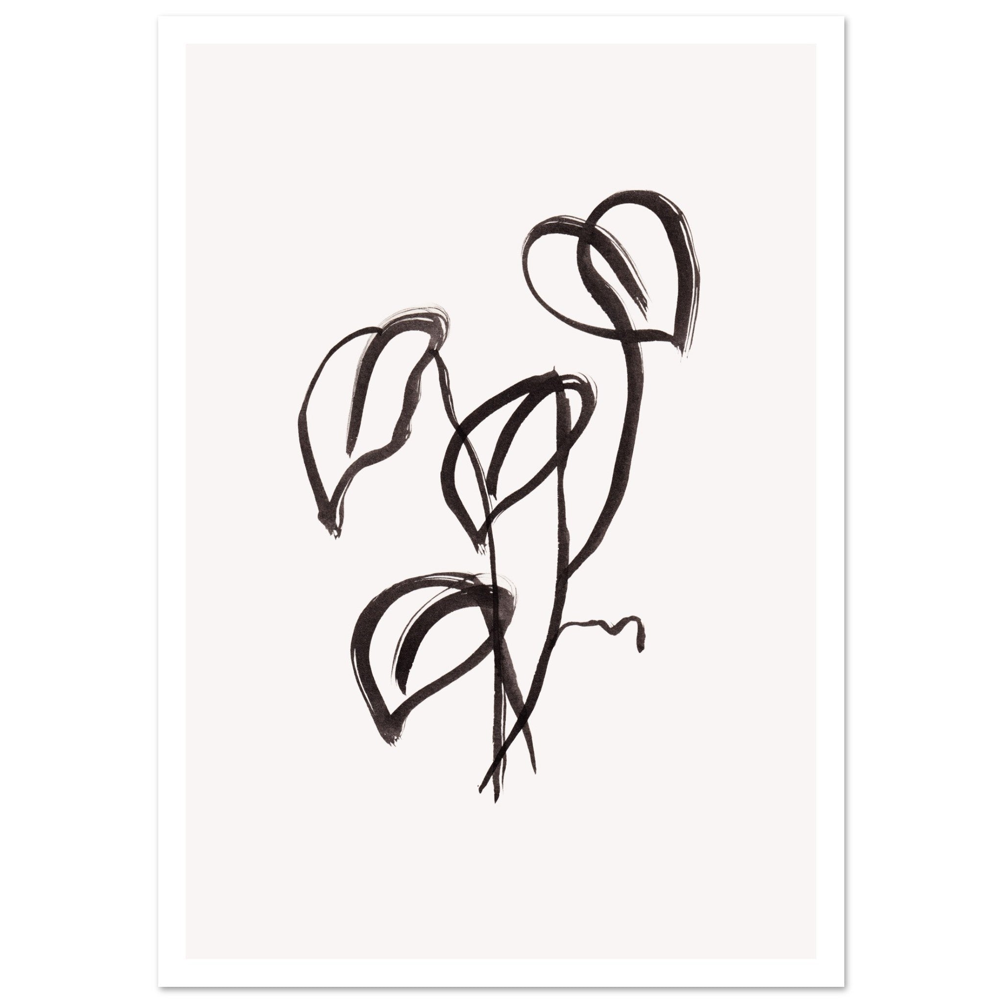 Drift Form II art print minimalistische poster in japandi stijl, aquarel art, botanische kunst