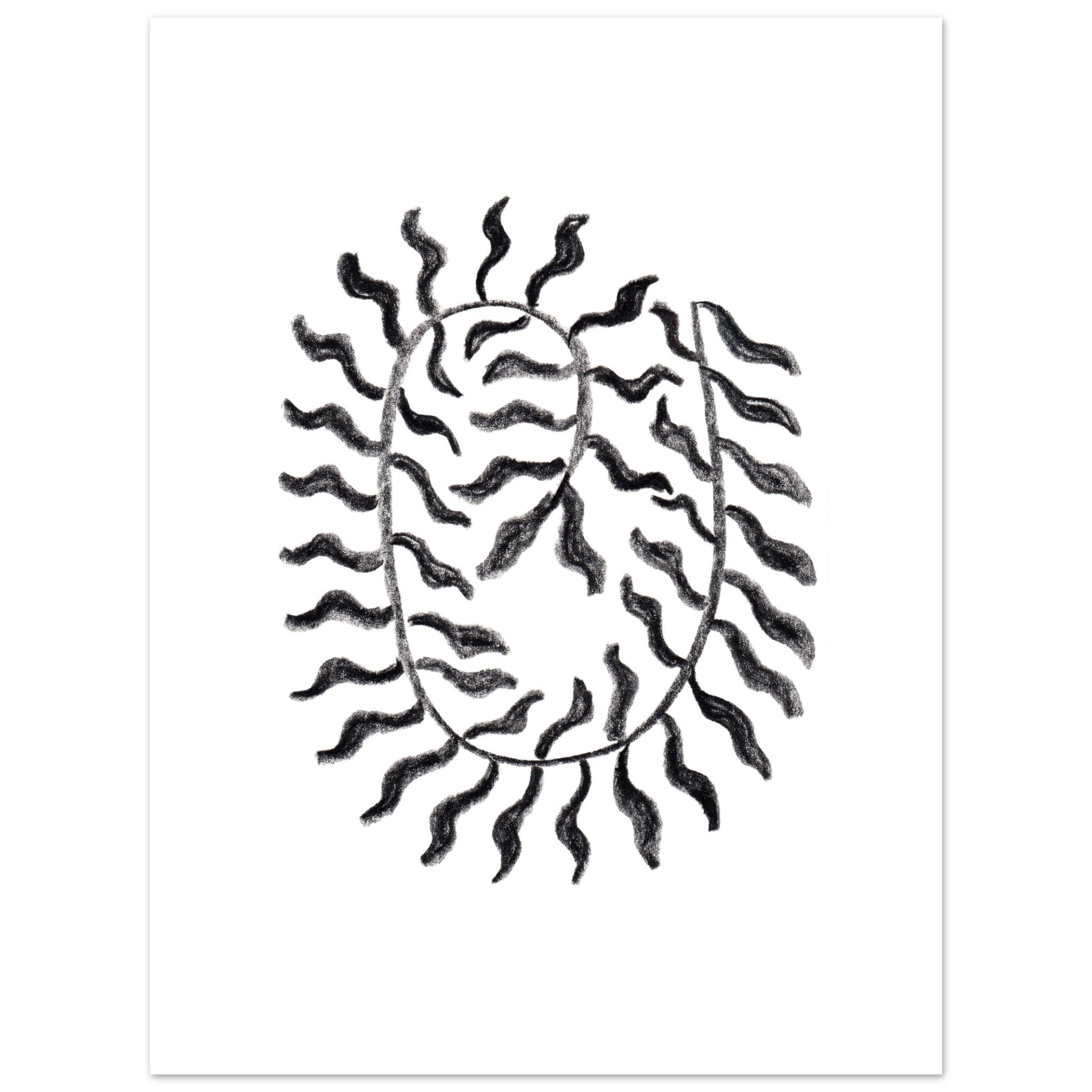 Drift Form I art print minimalistische poster in japandi stijl, aquarel art, botanische kunst