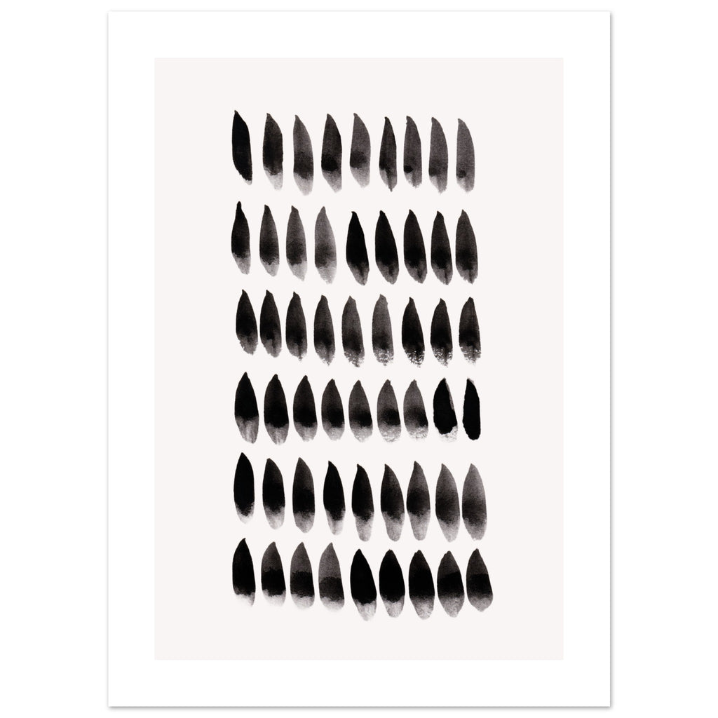 Rhythm with border art print minimalistische poster in japandi stijl, aquarel art