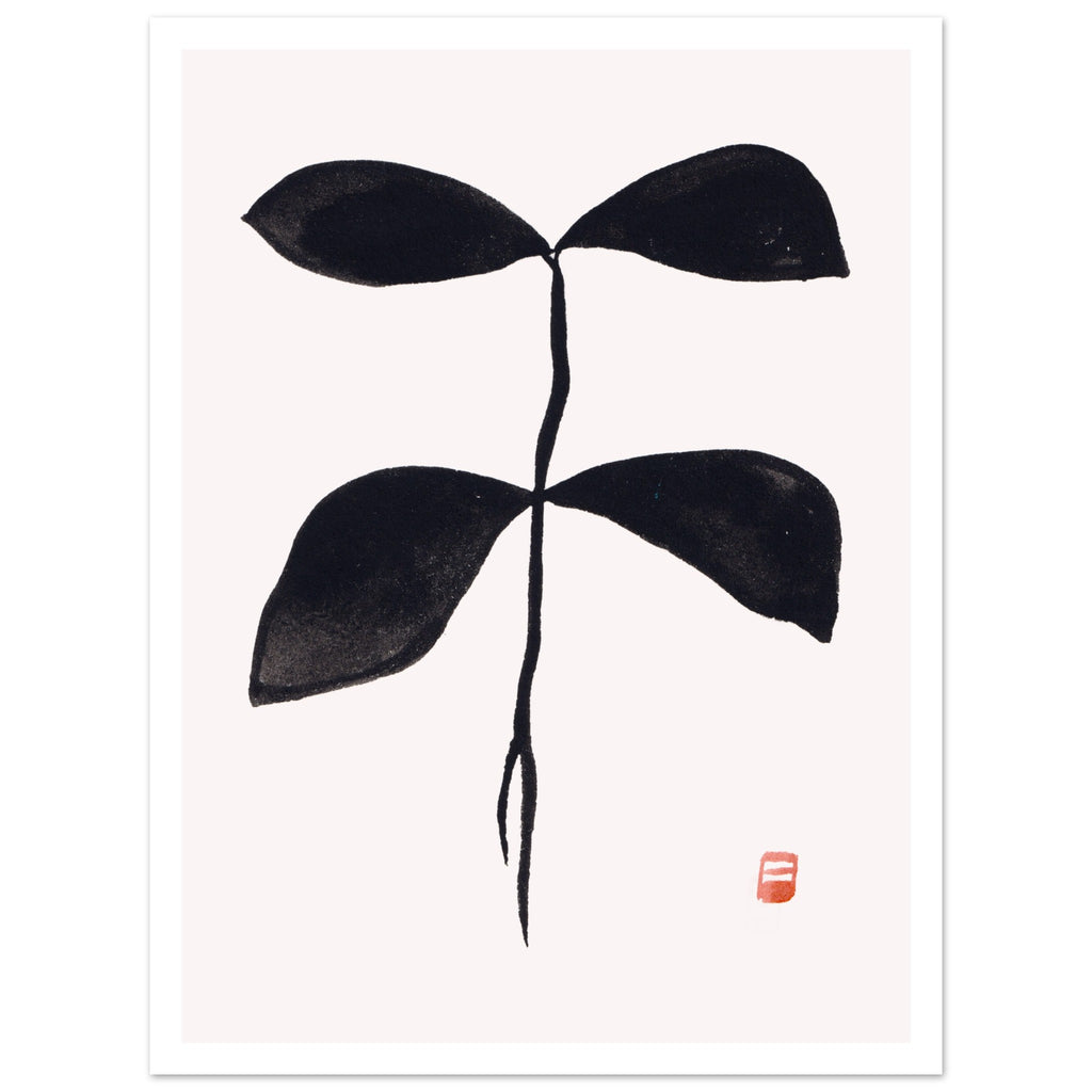 Nurture art print minimalistische poster in japandi stijl, aquarel art