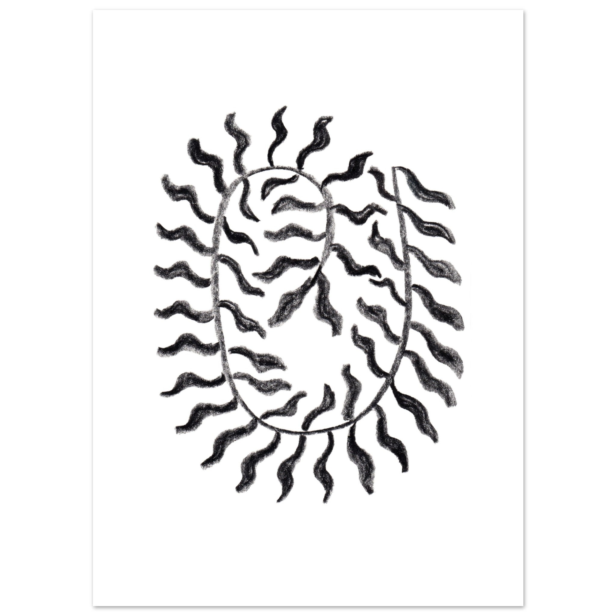 Drift Form I art print minimalistische poster in japandi stijl, aquarel art, botanische kunst