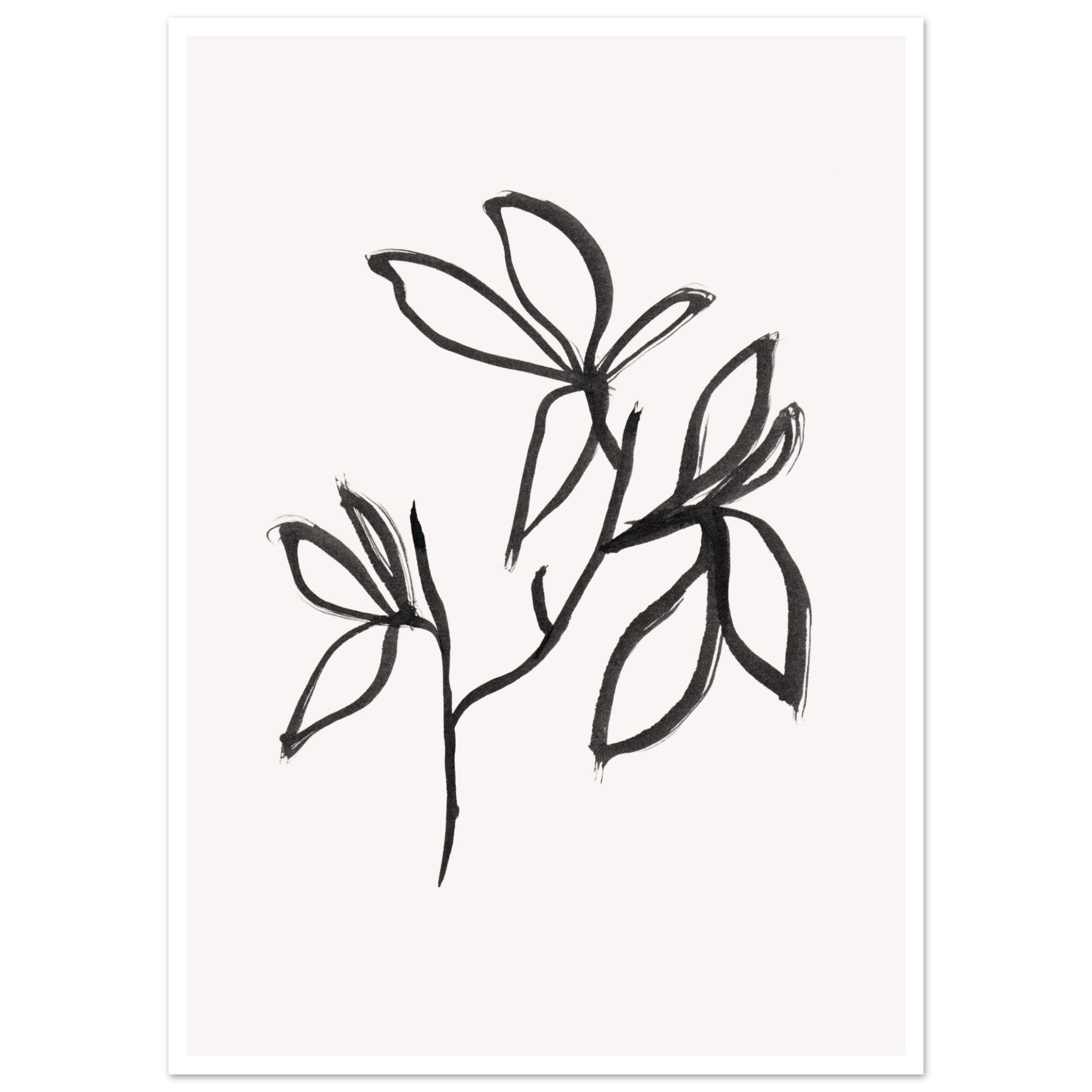 Drift Form III art print minimalistische poster in japandi stijl, aquarel art, botanische kunst